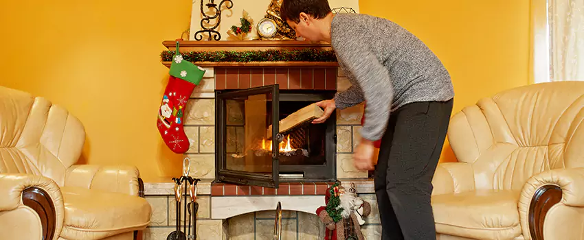 Rusted Metal Fireplace Restoration in Lake Forest, Illinois
